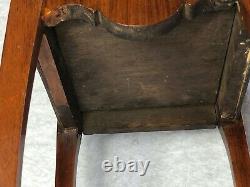 1 French Louis XVI Style Marble Top Gallery Satinwood Marquetry Bed Side Table