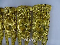 10 Antique French Gilt Bronze Furniture Hardware Decorative Furnishing 4 pcs