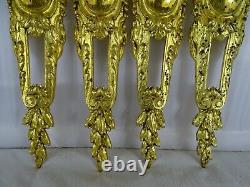 10 Antique French Gilt Bronze Furniture Hardware Decorative Furnishing 4 pcs