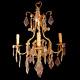 1535 Antique French Louis Xv Style Bronze And Glass Chandelier