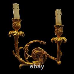 1556 Antique french bronze pair of sconces Louis XV style