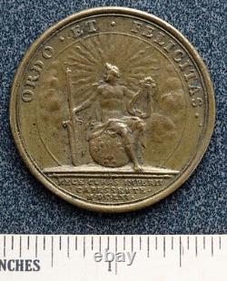 1643-1715 ANTIQUE French KING LOUIS XIV Ludovicus BRONZE CORONATION MEDAL Mauger