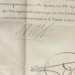 1699 royal king Louis XIV signature hunting permit manuscript parchment amboise