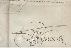 1699 royal king Louis XIV signature hunting permit manuscript parchment amboise