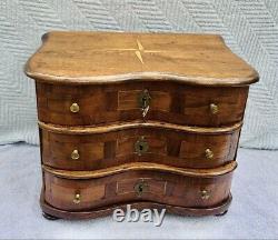 @1725 Antique French Furniture Louis XIV Mini Chest of Drawers Jewelry Box