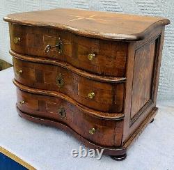 @1725 Antique French Furniture Louis XIV Mini Chest of Drawers Jewelry Box