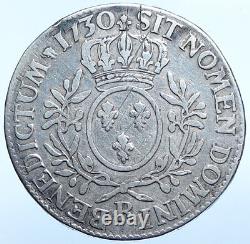 1730 R FRANCE King LOUIS XV French Antique Silver 1 Ecu 120 Sols Coin i114949