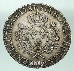 1787 L FRANCE King LOUIS XVI Large Silver Antique OLD French ECU Coin i84862