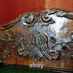 18 th C Scroll leaves wood carving pediment Antique French architectural salvage