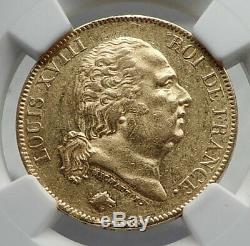 1817 FRANCE King Louis XVIII Large 40 Francs Antique French GOLD Coin NGC i80920
