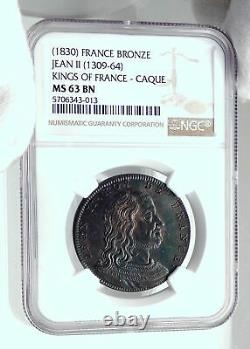 1830 FRANCE Antique French Medal w KING JEAN II Louis Philippe time NGC i81269