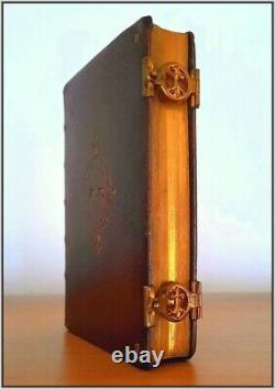 (1862) CLASPED Christian Wedding Book? ENGRAVED? Antique Fine Binding Bible