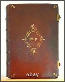 (1862) CLASPED Christian Wedding Book? ENGRAVED? Antique Fine Binding Bible