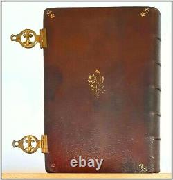 (1862) CLASPED Christian Wedding Book? ENGRAVED? Antique Fine Binding Bible