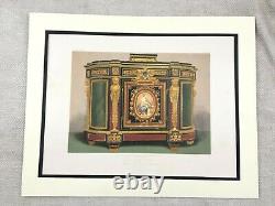 1862 Print French Louis XVI Cabinet Furniture Design Antique Chromolithograph