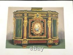 1862 Print French Louis XVI Cabinet Furniture Design Antique Chromolithograph