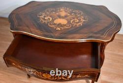 1870 Antique French Louis XV Rosewood inlaid center table / hall table