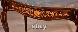 1870 Antique French Louis XV Rosewood inlaid center table / hall table