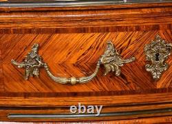 1880s Antique French Louis XV Walnut Bronze handles Secretary desk