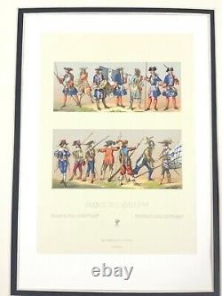 1888 Antique French Print 17th Century King Louis XIV Military Soldier Drummer