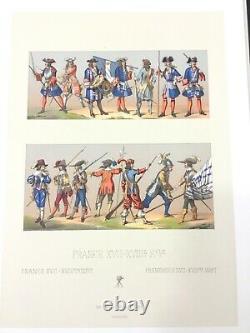 1888 Antique French Print 17th Century King Louis XIV Military Soldier Drummer
