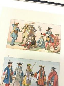 1888 Antique French Print 17th Century The Sun King Louis XIV Military Soldiers