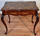 1890 Antique French Louis Xv Mahogany & Marquetry Inlay Center Table Hall Table