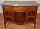 1890 Antique French Louis Xv Walnut & Satinwood Marble Dresser Chest Of Drawers
