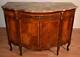 1890s Antique French Louis Xv Walnut & Satinwood Inlaid Marble Top Commode