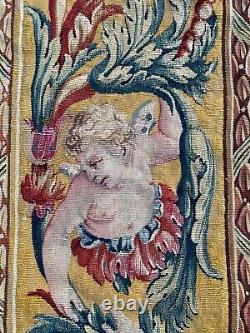 18cen Extraordinaire Antique French Tapestry Louis XVI Beauvais 89x88cm Silk 3x3