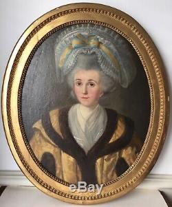 18th Century Antique Oil painting Portrait of a French Marquise under LOUIS XVI