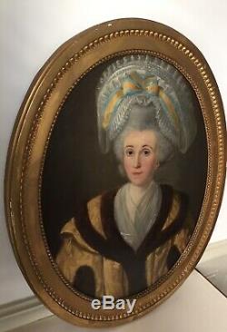 18th Century Antique Oil painting Portrait of a French Marquise under LOUIS XVI
