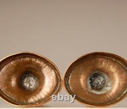 18th c bronzecandlesticks antique French bronze Louis XVI candle holders pair