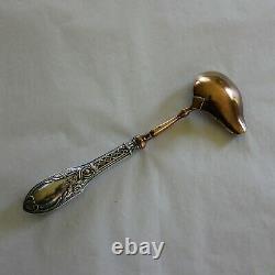 19 thC French Serving Gravy Sauce Ladle withSterling Silver Handle Box