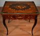 1900 Antique French Louis Xv Walnut & Satinwood Inlaid Flip Top Game Table