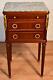 1900 Antique French Louis Xvi Walnut & Marble Top Nightstand / Bedside Table