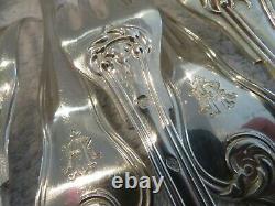 1900 French sterling silver 12 dinner forks Louis XV st foliages Henin