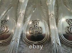 1900 french sterling silver (minerve 950) 24 dinner forks E Puiforcat Louis XVI