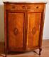 1900s Antique French Louis Xv Satinwood Inlaid & Marble Top Wardrobe / Dresser