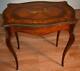 1900s Antique French Louis Xv Walnut & Satinwood Inlay Center Table / Hall Table