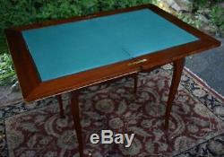 1900s Antique French Louis XV Walnut and Satinwood Inlaid Flip top Game Table