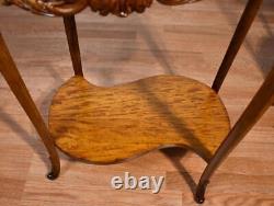 1910 Antique French Louis XV Walnut & Satinwood inlay PAIR side end tables