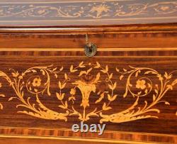 1910 Antique French Louis XV Walnut & Satinwood inlay Secretary Ladies desk