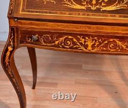 1910 Antique French Louis XV Walnut & Satinwood inlay Secretary Ladies desk