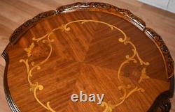 1910s Antique French Louis XV Walnut & Satinwood inlay Side tables / end tables