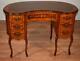 1910s Antique French Louis Xv Walnut Satinwood Marquetry Inlaid Ladys Vanity
