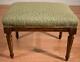 1910s Antique French Louis Xvi Walnut Ottoman Footstool / New Upholstery