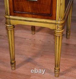 1910s Antique French Louis XVI Walnut hand painted Vanity Desk / Ladies desk