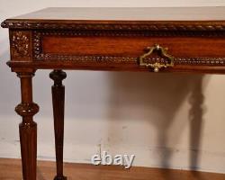 1910s Antique French Louis XVI carved Walnut Sofa table Made in France