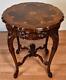 1920 Antique French Louis Xv Walnut & Satinwood Inlay Center Table / Side Table
